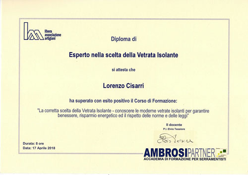 diploma-esperto-scelta-vetrata-isolante-Lorenzo