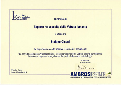 diploma-esperto-scelta-vetrata-isolante-Stefano